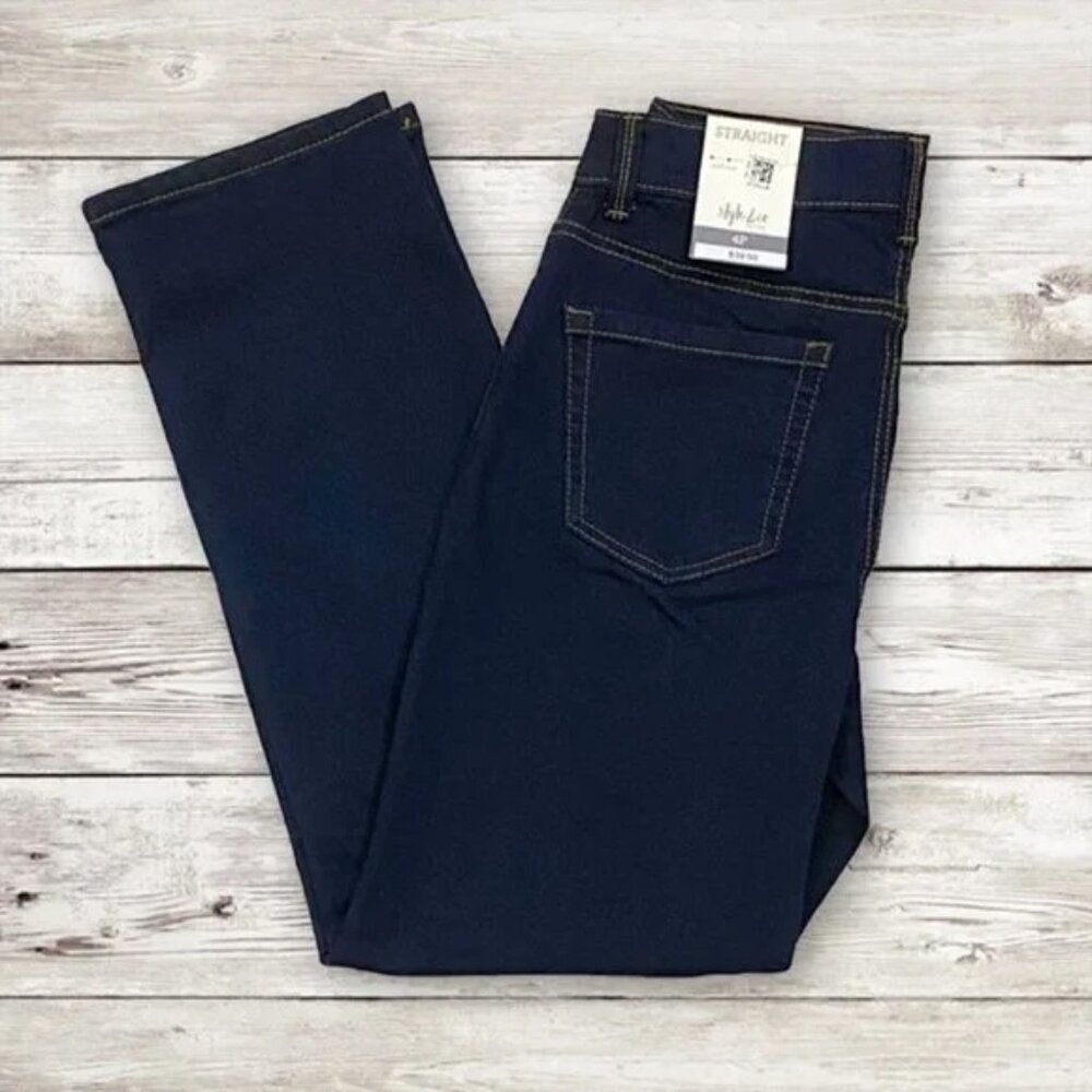 NWT Style & Co Petite High Rise Natural Straight-Leg Jeans Sz 4P